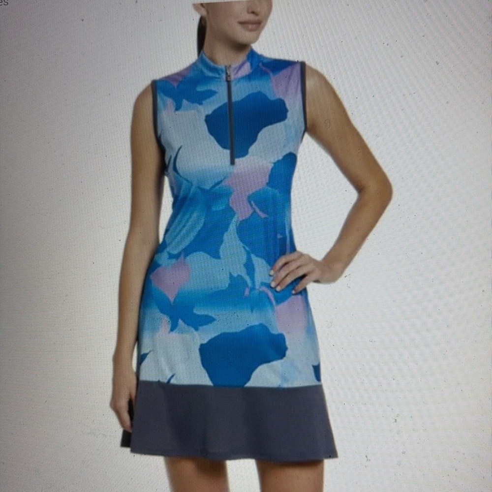 NWOT  Callaway Blue Sea Opti Tank Sleeveless Golf   Dress SZ: M